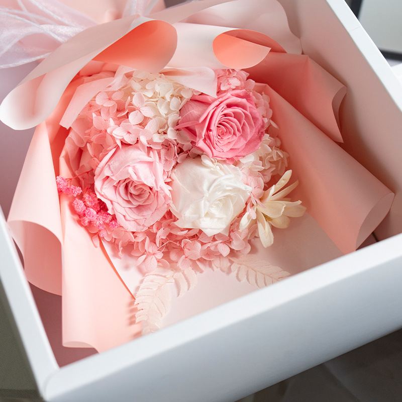 Flor inmortal ramo de flores de rosas de alta calidad día del hombre novia regalos de flores verdaderas flores de flores inmortales fábrica ramo al por mayor