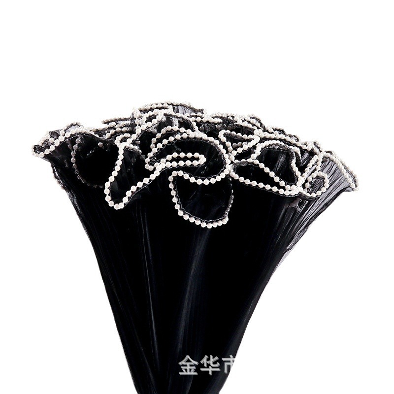 Papel de embalaje para flores con perlas onduladas, unilateral, de malla, para floristería, transfronterizo, al por mayor