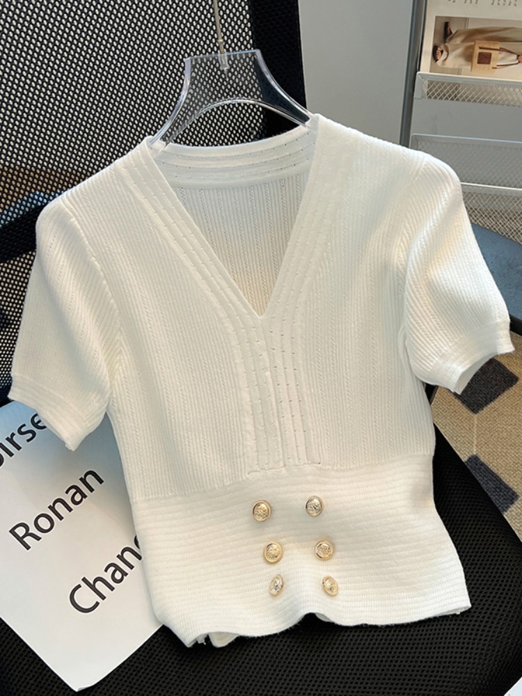 brand summer short knitted design sweater