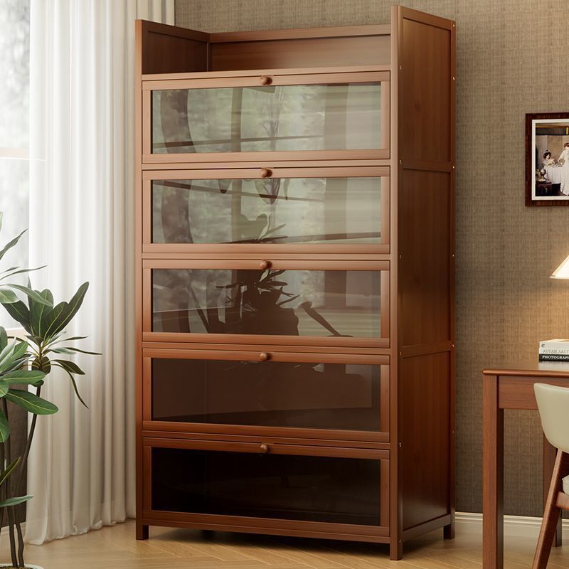 Dust-Proof Bookshelf Multi-Layer Floor-To-Ceiling Home Living Room with Door Children's Storage Rack Student Storage Simple Bookcase Storage Rack