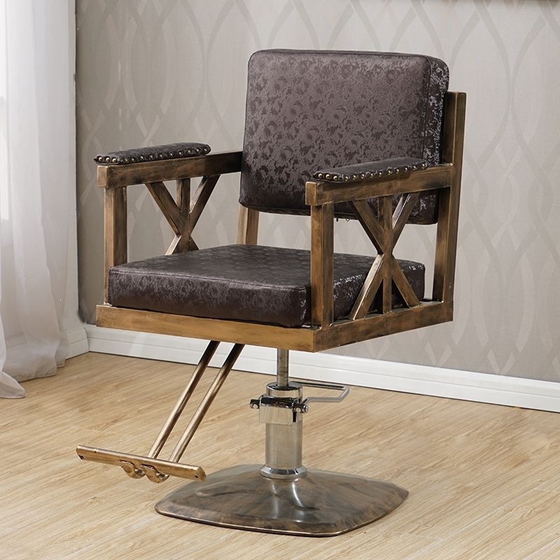 silla de peluquería especial de belleza salón de peluquería silla de elevación silla de pedal silla de hierro forjado corte de pelo corte de pelo retro image 15
