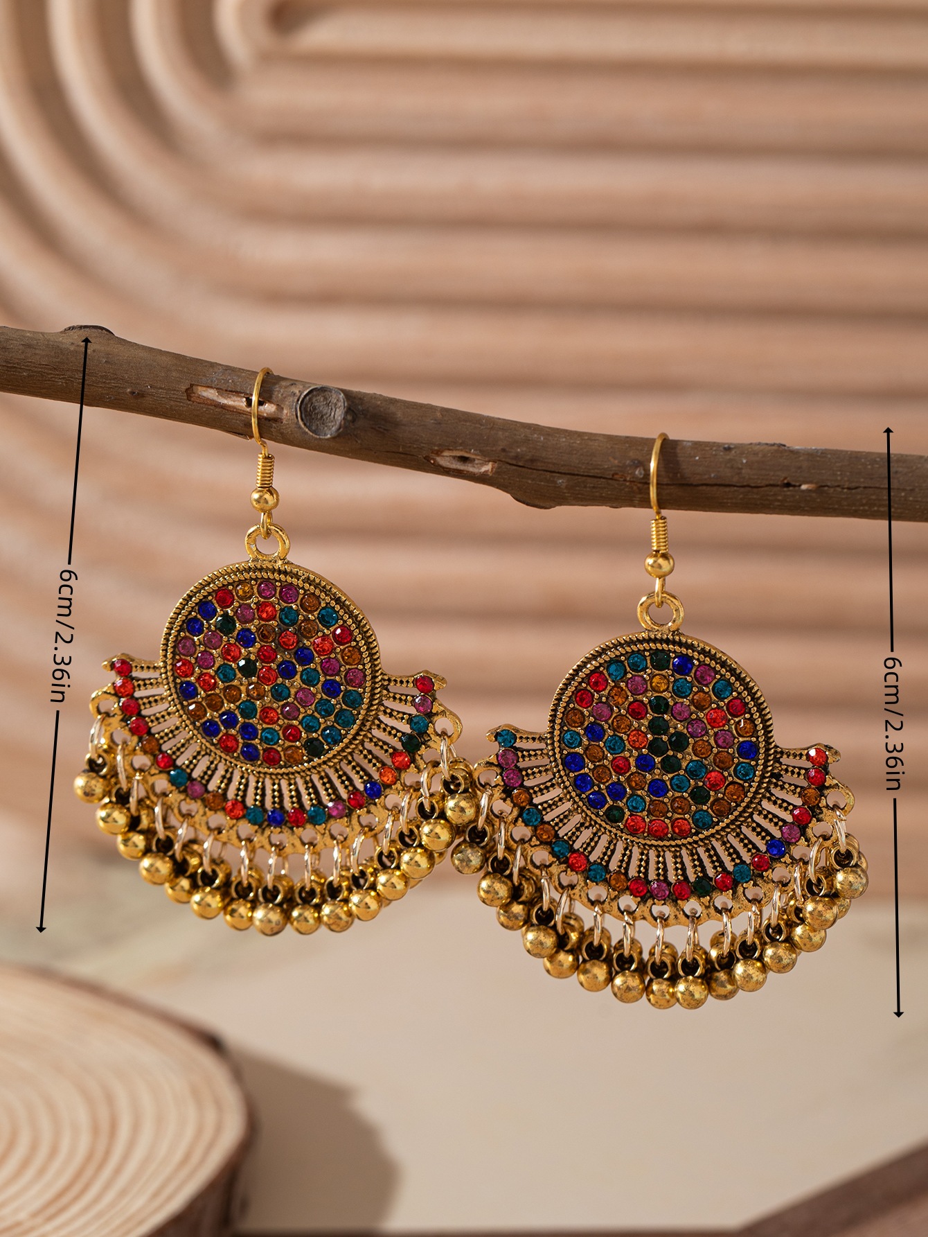 29g Weight Alloy Ear Needle Material Rhinestones Inlay Material Drop Earrings Classification 1 Pair Quantity Holiday, Travel, Daily Occasion Alloy Material Bell Pattern Women's Gender Plating Design Retro, Lady Style 1 Pair Retro Lady Bell Plating Alloy Rhinestones Drop Earrings 5