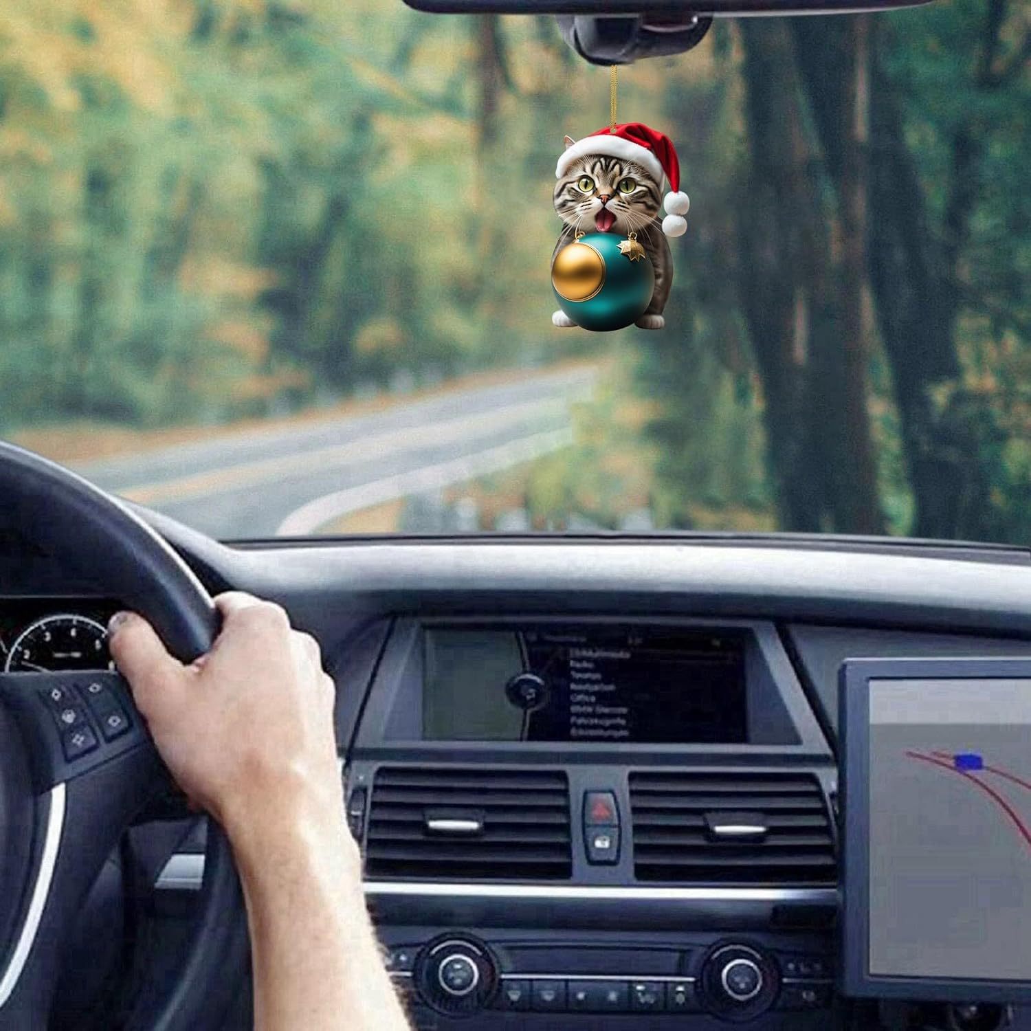 Transfronterizo nuevo creativo de Navidad Gatito Coche colgante mochila colgante de Navidad decoración del hogar regalo