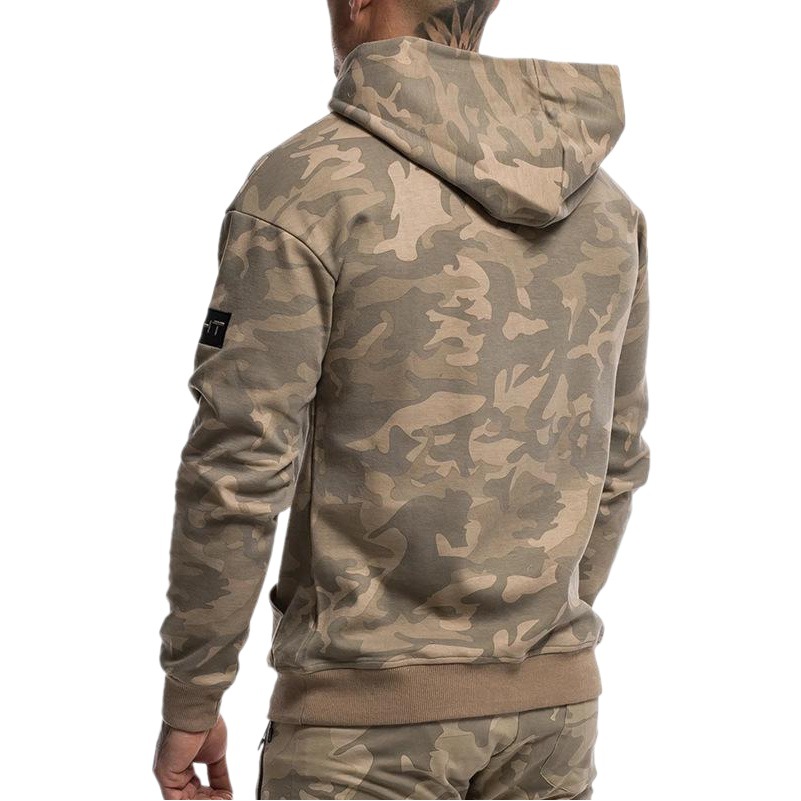 Traje de entrenamiento deportivo de los hombres musculares de la nueva temporada transfronteriza fitness deportes al aire libre correr entrenamiento camuflaje conjunto de dos piezas