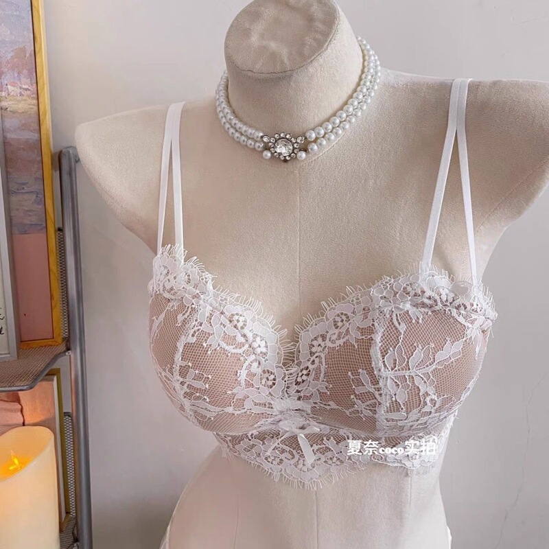 Lace Intimates Set for Women with Small Breasts, Sexy and Pure Desire, No Rims, Abstinence-Style Girls' Bra