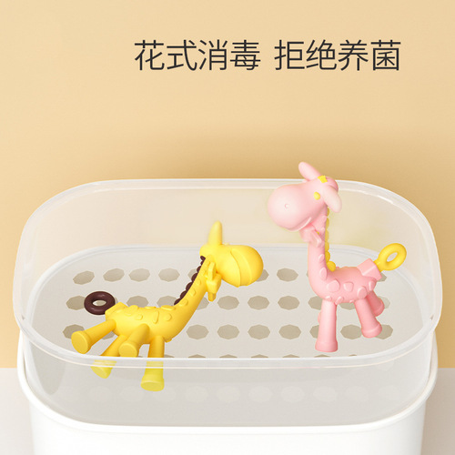 Giraffe soothing teether molar stick baby silicone baby anti-eating hand artifact can be boiled teething gum