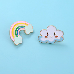 Cross-border creative cute smiling cloud and rainbow brooch for women clothing accessories bags cartoon badge pin accessories wholesale
