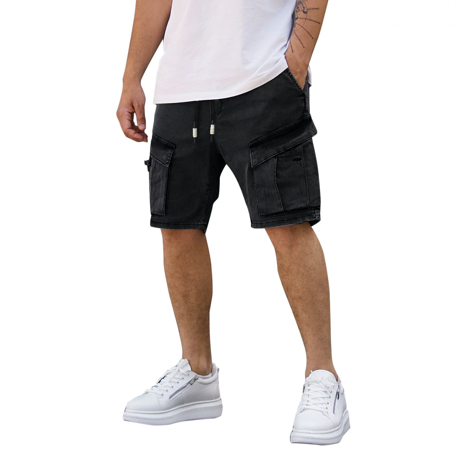 Мужские шорты в европейском и американском стиле, простые, летние, тонкие, свободные, с эластичным поясом, средней длины, повседневные, универсальные, слегка эластичные.