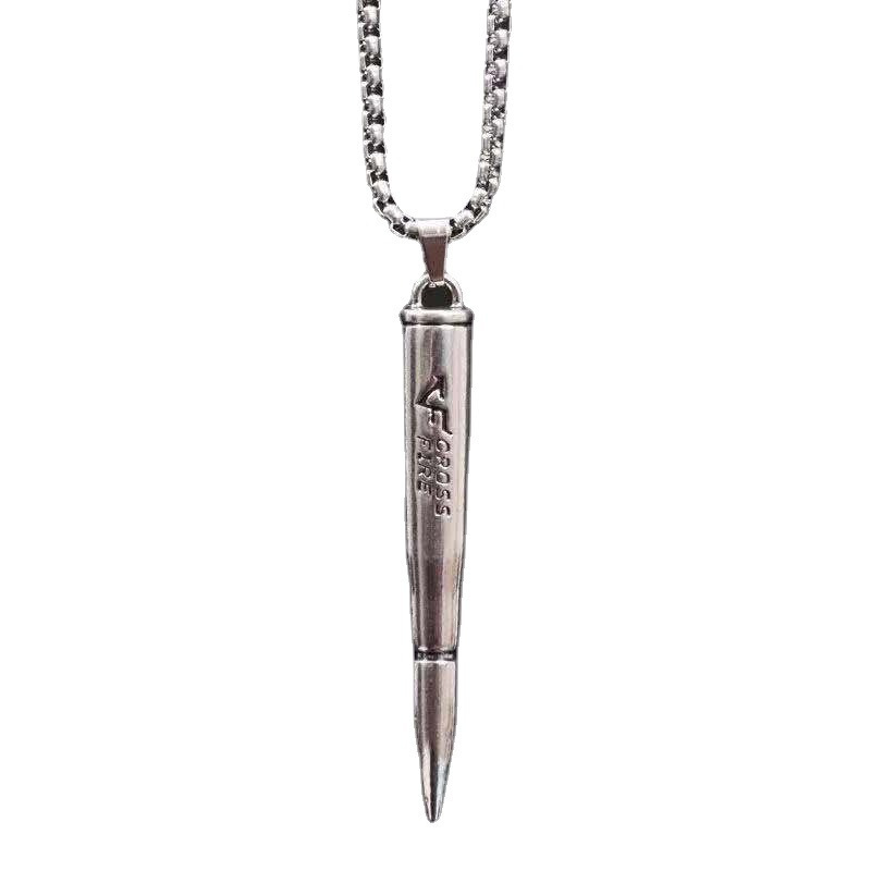Collana uomo con pendente a proiettile stile hip-hop_voghion.com