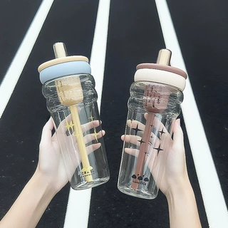 高颜值新便携茶水分离泡茶杯子吸管杯女花茶塑料运动水杯大容量夏