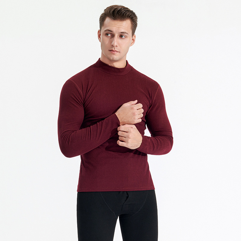 Men's thickened thermal top adult warm Dejia velvet half turtleneck autumn undershirt cationic long sleeve underwear
