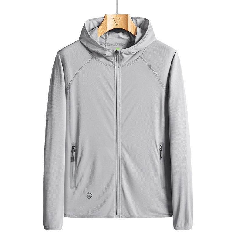 Летняя тонкая солнцезащитная одежда для пар, дышащая кожаная одежда из ледяного шелка, спортивная куртка, групповая печать логотипа