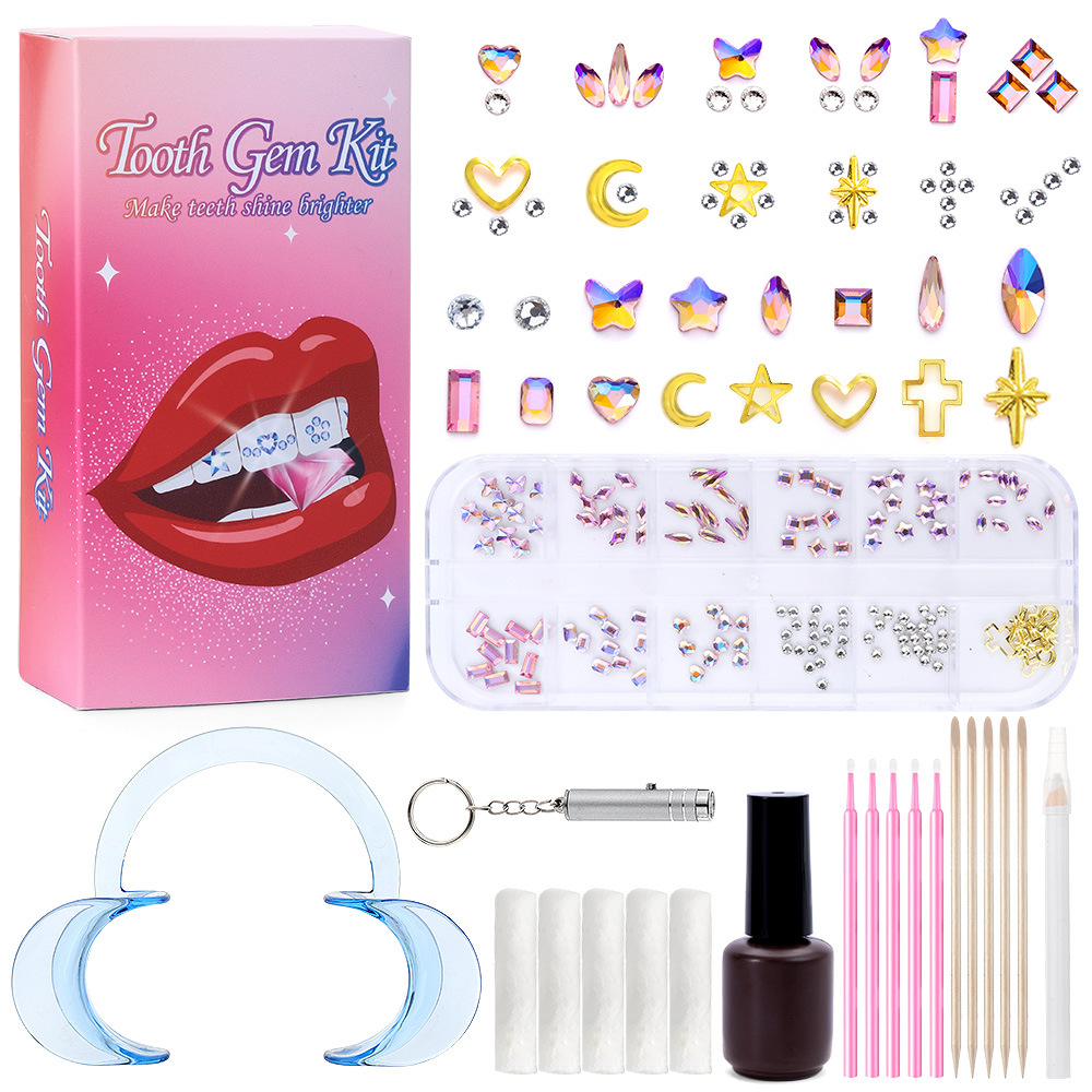 핑크 ab12 그리드 치과용 드릴 세트 [접착제가 포함된 색상 상자]