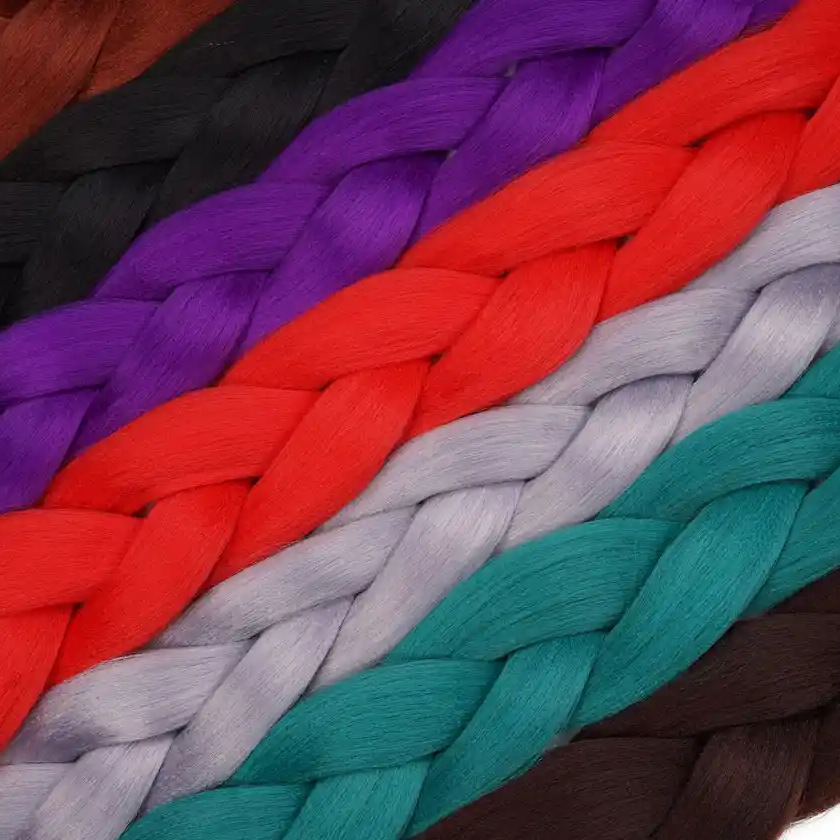 Trenzas africanas de fibra química de alta temperatura de seda trenzas pelucas de color monocromático grandes trenzas sueltas trenzas trenzas extensiones de boxeo