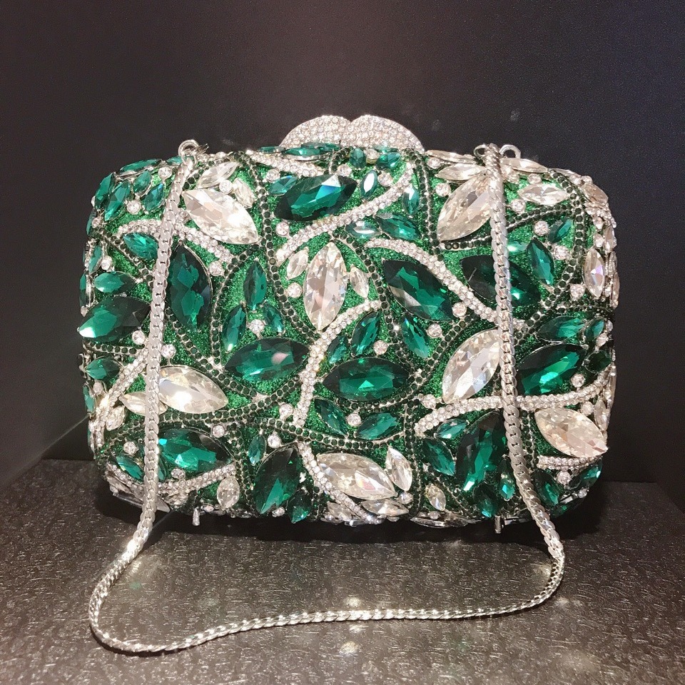 跨境貨源鑲鑽晚宴包外貿宴會鑽石手拿包玻璃滿鑽女包clutch purse