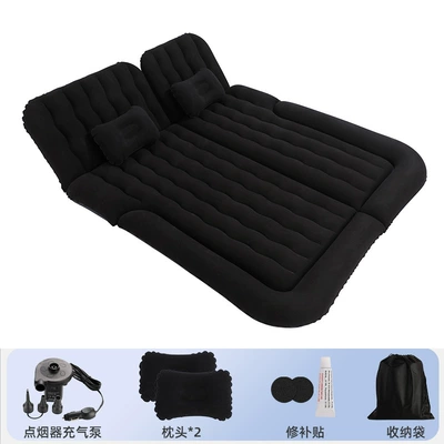 Bed Car Rear Travel Mattress – Vehicle-mounted inflatable bed - suv-without-pier-64-points-flocked-black
