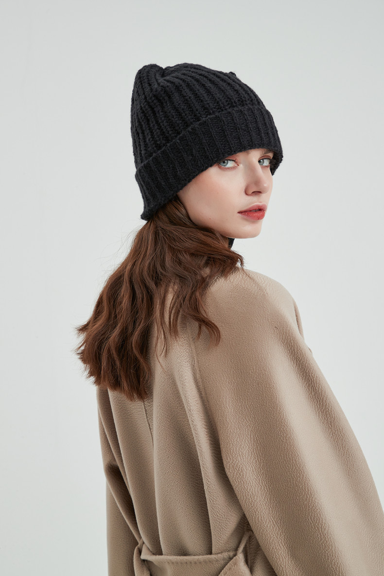 Unisex Hat European acrylic solid color knitted wool hat_voghion.com