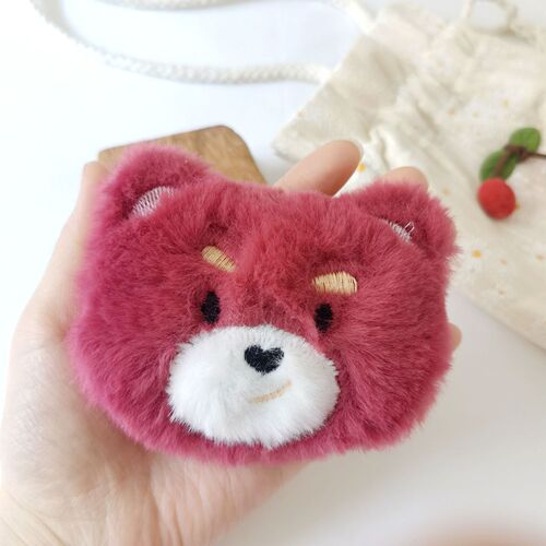 Red Color DIY Plush Strawberry Bear Mascot Scarf Slippers Accessory Decor Small Bear Brooch Headband Ornament
