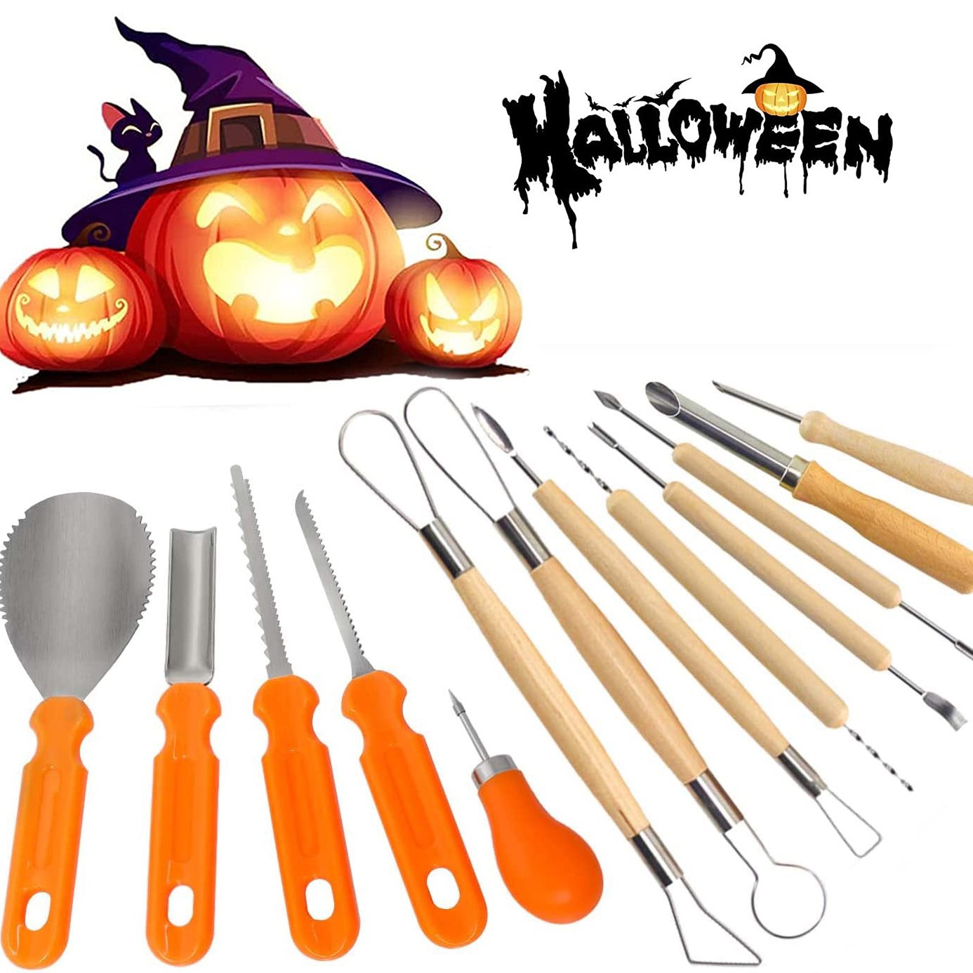 现货万圣节南瓜雕刻刀套装南瓜灯DIY雕刻工具陶泥工具南瓜手工工