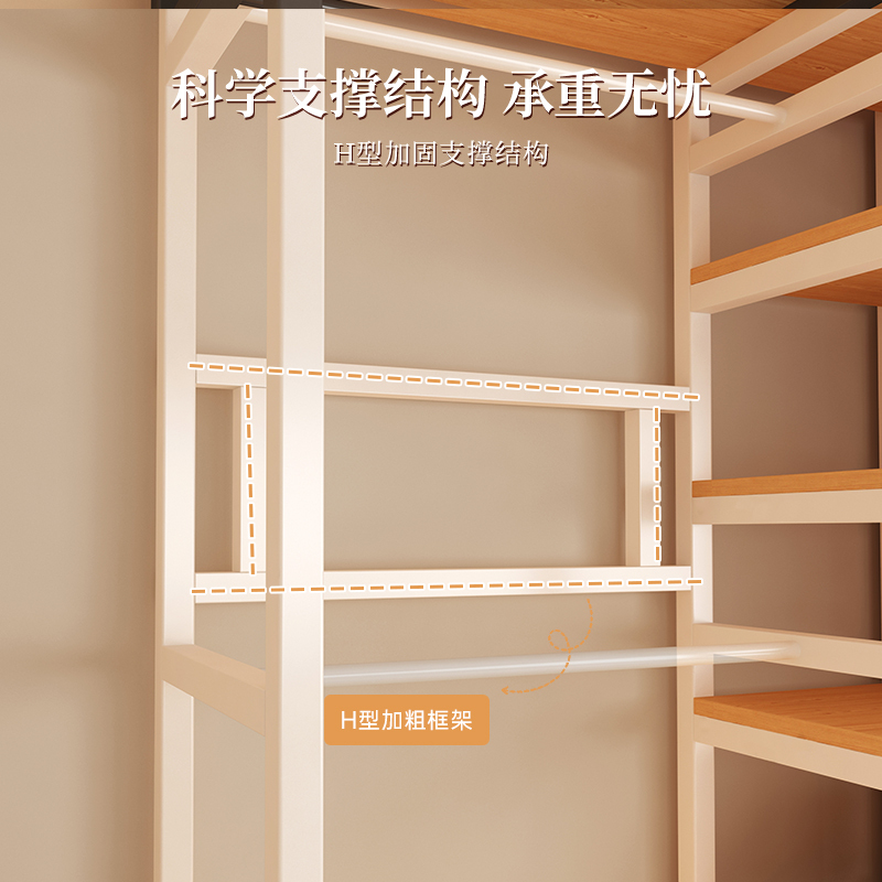 货架衣柜家用卧室出租房简易组装开放式金属衣帽间钢架组合挂衣架|undefined