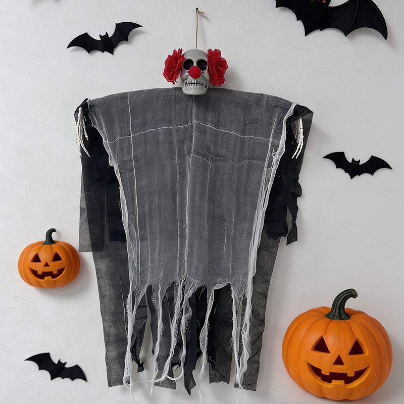 Nuevo Halloween brillante flor roja clown colgar fantasmas accesorios de terror al aire libre colgar decoraciones de la habitación embrujada