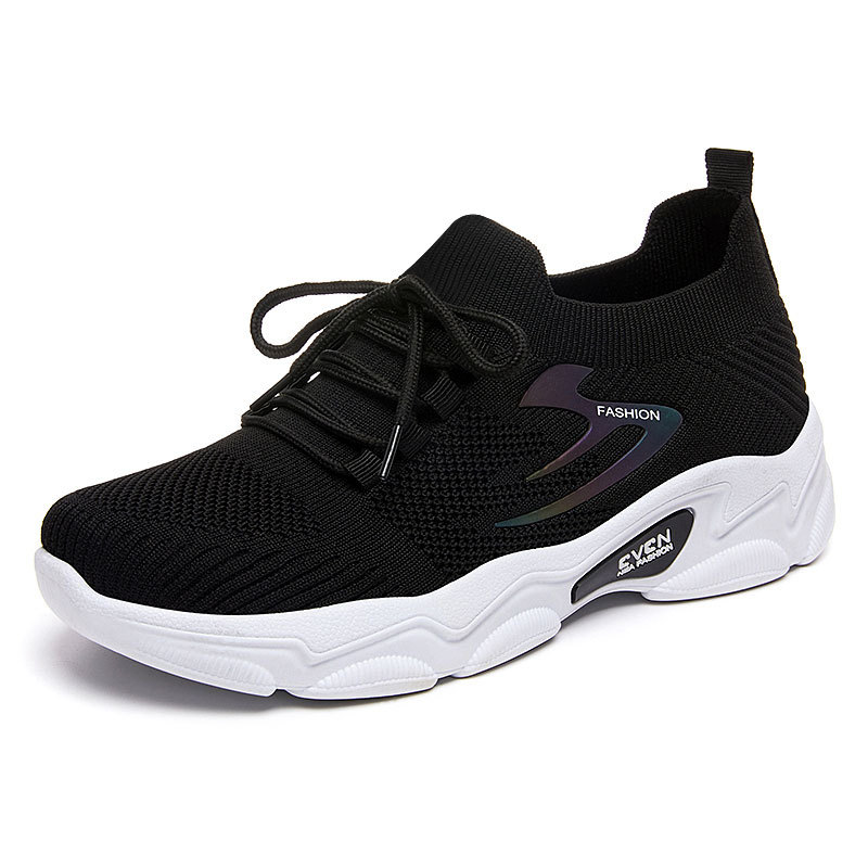 El Jin Seyuan| Zapatos de mujer zapatos respirables zapatos de moda zapatos de correr de suela gruesa zapatos de malla de tela superficial