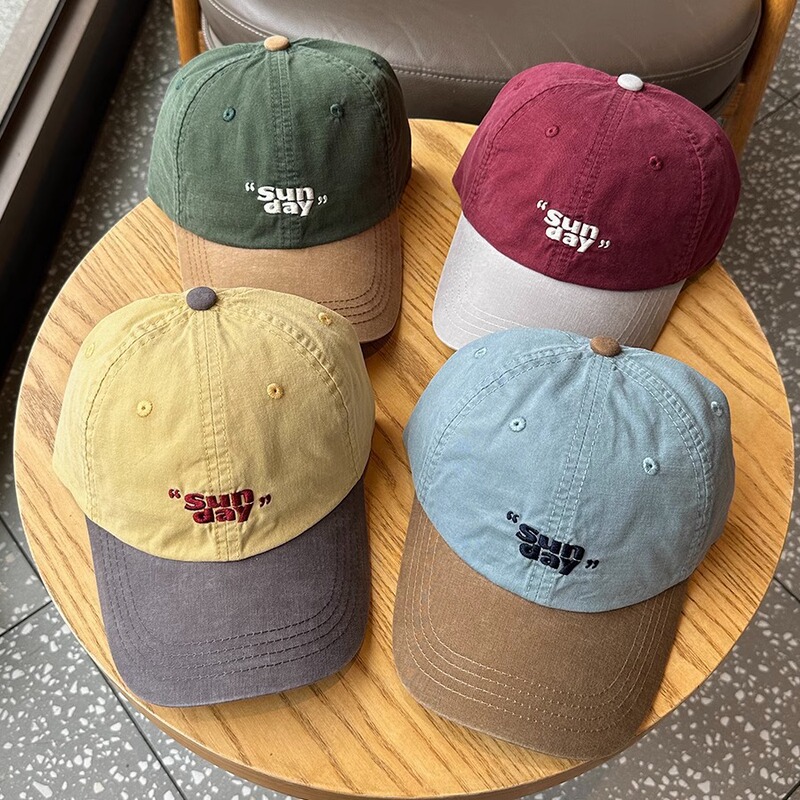 Niche Contrasting Color Design Peaked Cap, Personalized and Fashionable Korean Outdoor Retro Sports Hat, Soft Top Baseball Cap for Men and Women Niche Contrasting Color Design Peaked Cap, Personalized and Fashionable Korean Outdoor Retro Sports Hat, Soft Top Baseball Cap for Men and Women