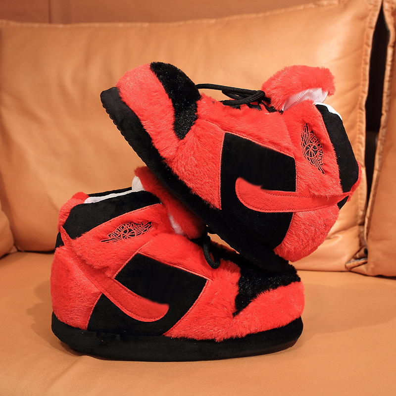 Invierno nuevas zapatillas calientes un cono grandes Zapatillas de algodón con gancho zapatos de algodón hogar artefacto suave talón engrosado zapatillas