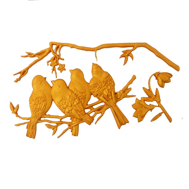 Fondant molde de silicona pájaro rama seco ritmo cake Edge hojas chocolate epoxi decorativo