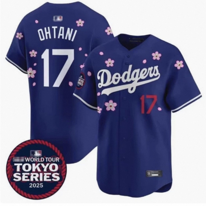American Professional Baseball Dodgers Dodgers No. 17 Shohei Ohtani Quick-Drying Sports Baseball Uniform Cardigan for Men and Women