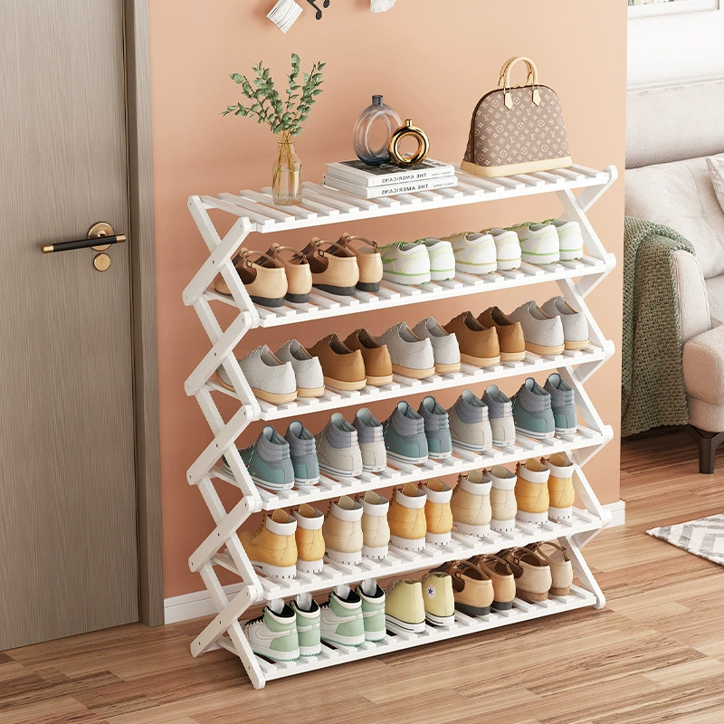 Складная полка для обуви без установки Пылезащитная дверная проем для общежития Гостиная Небольшой шкаф для обуви в помещении Простая многослойная полка для обуви