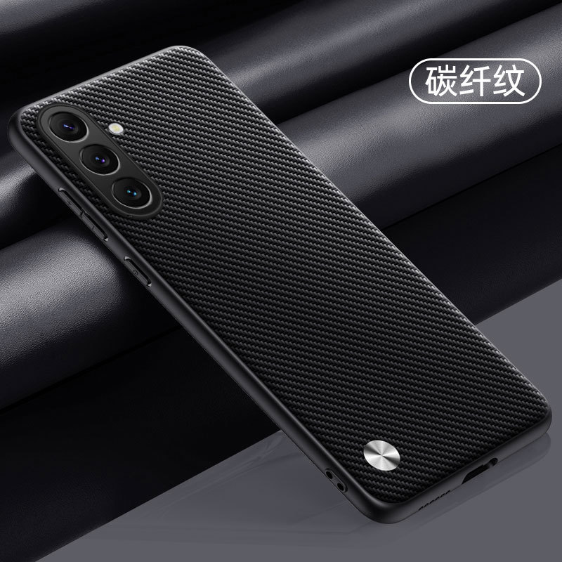 Aplicable a Samsung A56 piel de pigmento puro estuche de teléfono móvil A36 de alta gama anti huellas dactilares comerciales A26 estuche de protección de huellas de cuero