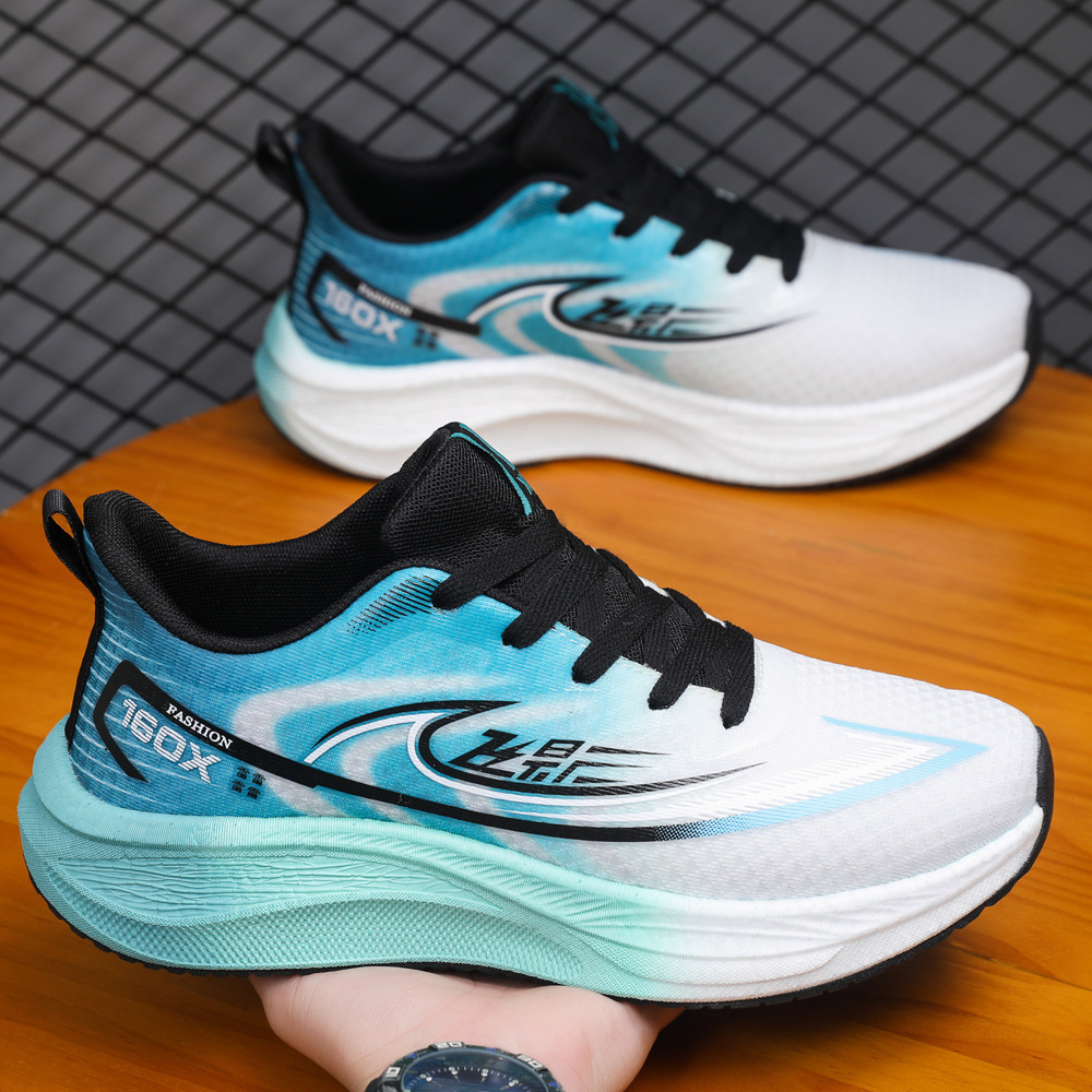 Calzado deportivo transfronterizo de otoño e invierno, hombre, adolescente, estudiante de secundaria, amortiguador, suela blanda, tablero de carbono, zapatillas deportivas para correr al por mayor