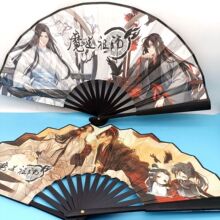 新款魔道祖师八寸折扇学生夏日解暑炫酷卡通动漫双面图画扇子跨境