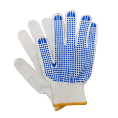 Manufacturer wholesale beaded gloves wear-resistant anti-slip dispensing ten-needle thickened cotton yarn woolen dotted plastic working labor protection gloves