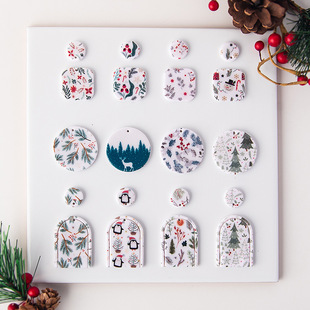 New Handmade Earrings Christmas Soft Pottery Water Transfer Paper Colorfulful Flower Clay Special Disposable Water-soluble Stickers