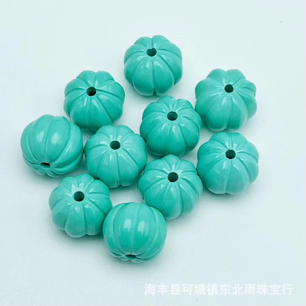 Turquoise carved beads