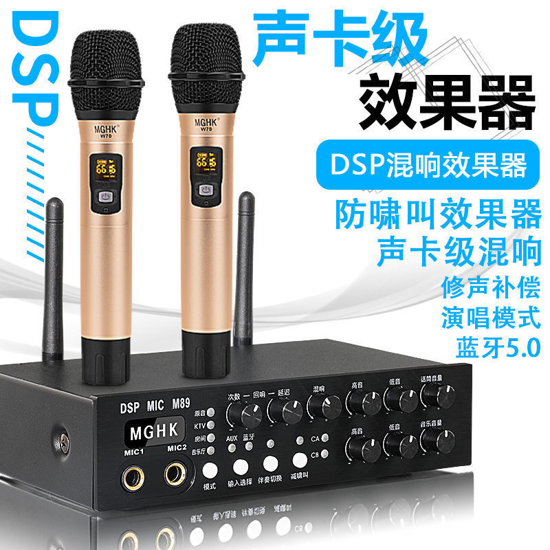 Pre- Effects wireless microphone One Trailer Two Power amplifier household KTV Meeting Kara OK Reverb