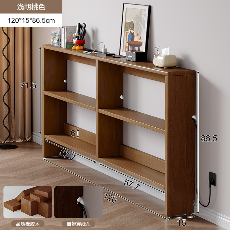 Estante de cola de cama de madera maciza El borde de la cama del dormitorio es extremadamente estrecho y el gabinete de almacenamiento de huecos está contra la pared. Mesa estrecha pequeña y estrecha