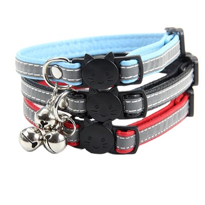 新年PU变装小猫头安全扣狗狗铃铛项圈圣诞饰品脖圈猫猫反光项圈|ms