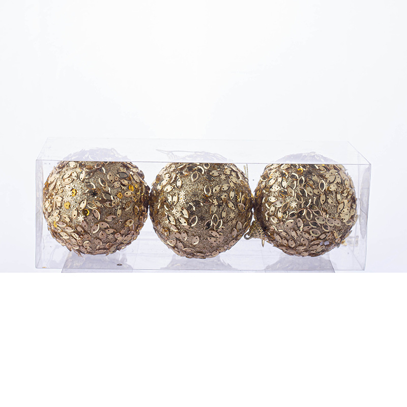 8m3 lentejuelas de oro decoración de Navidad colgante bola de espuma BOLA DE Navidad colgante bola DIY decoración del árbol de Navidad
