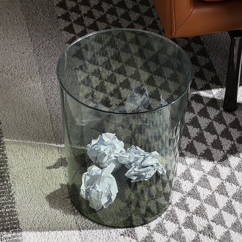 Basura transparente de gran capacidad cubo almacenamiento nórdico sin tapa creativa sala cocina dormitorio simple papelera doméstica