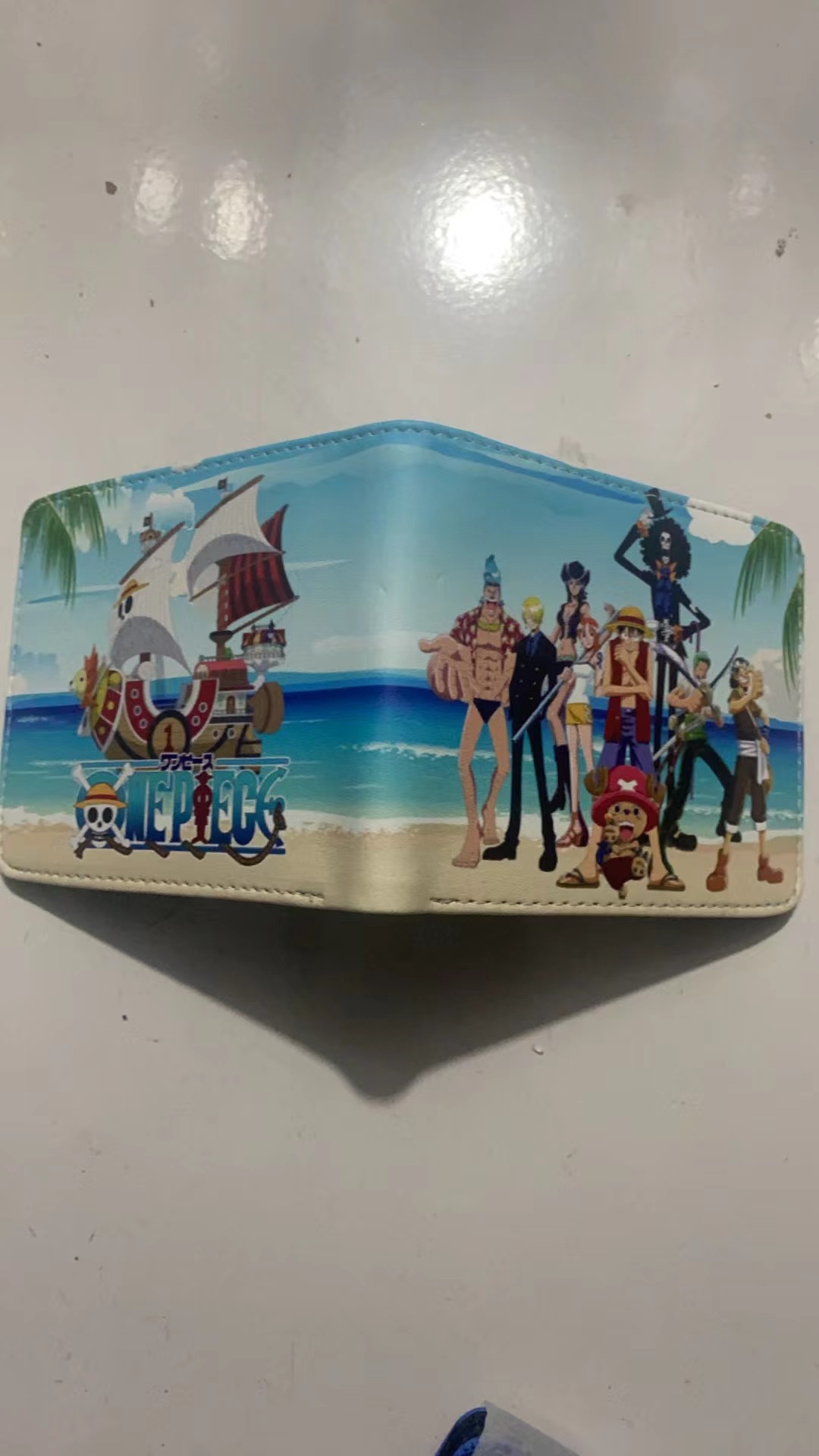 One Piece One Piece Cartera de dibujos animados japoneses Luffy Choba Solon plegable estudiantes PU cartera de cuero corta