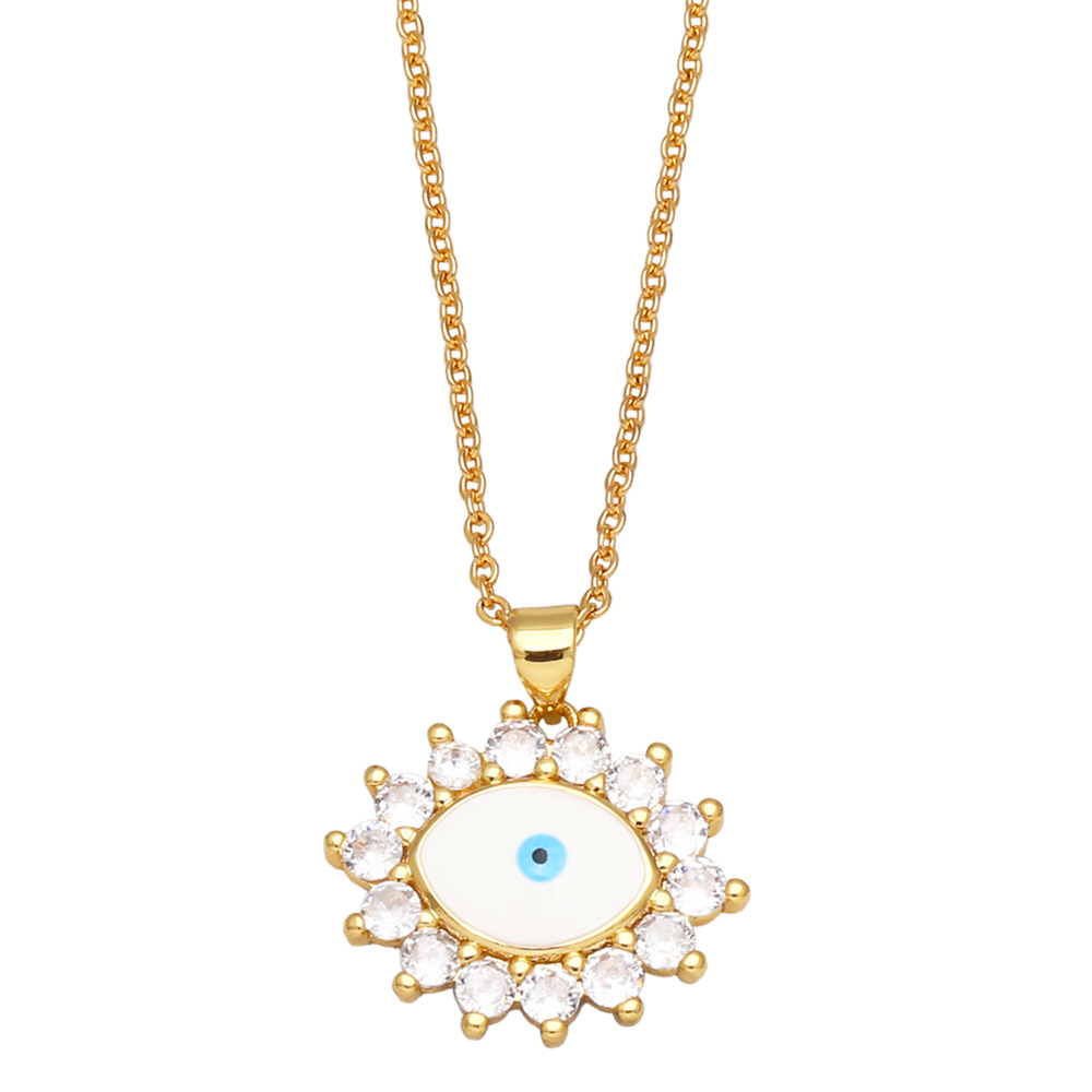 Fashion Devilu0027S Eye Copper Pendant Necklace Inlay Zircon Copper Necklaces