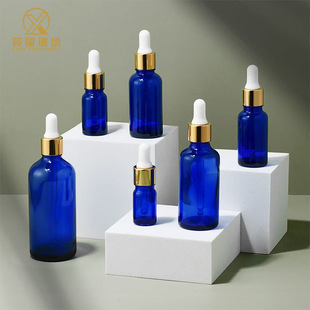 Manufacturer Supplies 30ml Blue Essential Oil Bottle, Essence Bottle, 15ml Plastic Tip Dropper Bottle, Perfume Sample Glass Bottle