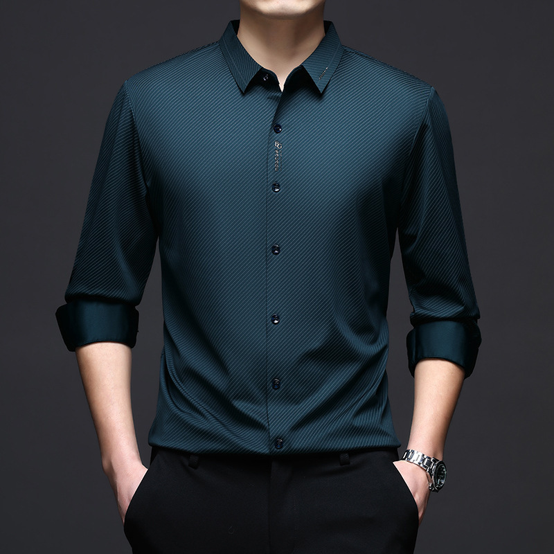 Live Broadcast Popular Men's Long-Sleeved Shirts, Seamless Lapel Pressed Diamond Tops, Fashionable Business Casual Dad Shirts Live Broadcast Popular Men's Long-Sleeved Shirts, Seamless Lapel Pressed Diamond Tops, Fashionable Business Casual Dad Shirts