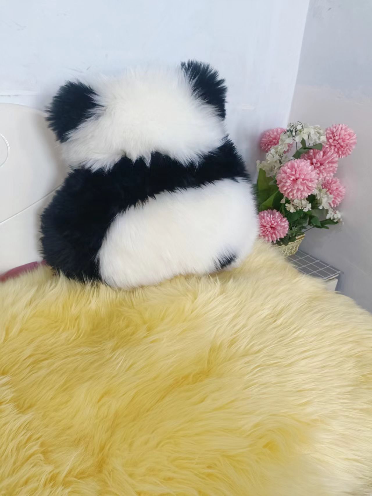 Cute Panda Wool Floor Mat display picture 2