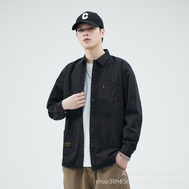 2024 primavera nueva camisa de algodón hombre de alto nivel de moda de negocios de manga larga ropa de moda puerto de moda para hombres