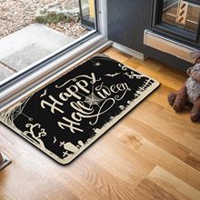 跨境万圣节水晶绒地垫玄关耐脏耐磨地垫入户门垫卫生间洗漱台脚垫