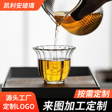 透明玻璃茶杯高端花瓣水杯闻香主人杯子耐高温功夫茶具喝茶品茗杯